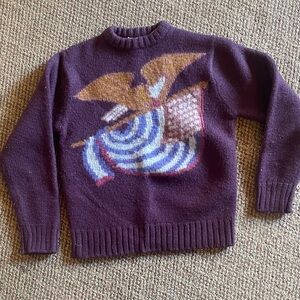 Gianfranco Ruffni 100% wool sweater with Eagle and Flag Design